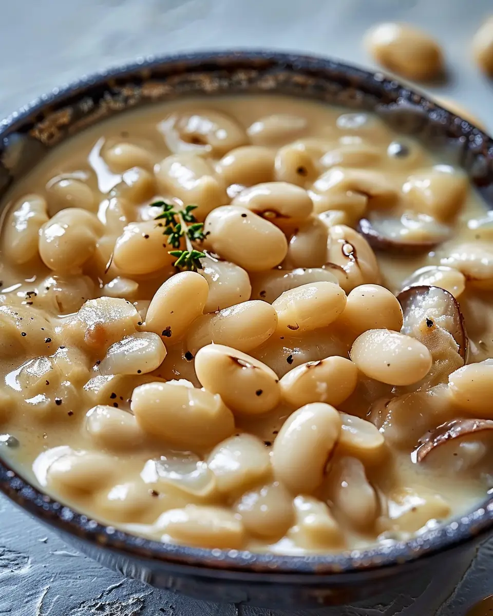 Creamy White Bean Delight with Turkey Bacon and Fresh Herbs