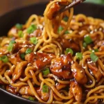 Sticky Garlic Chicken Noodles