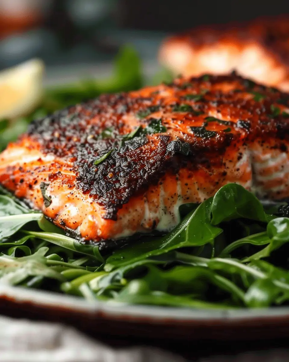 Blackened Salmon Stuffed with Creamy Turkey Bacon Delight