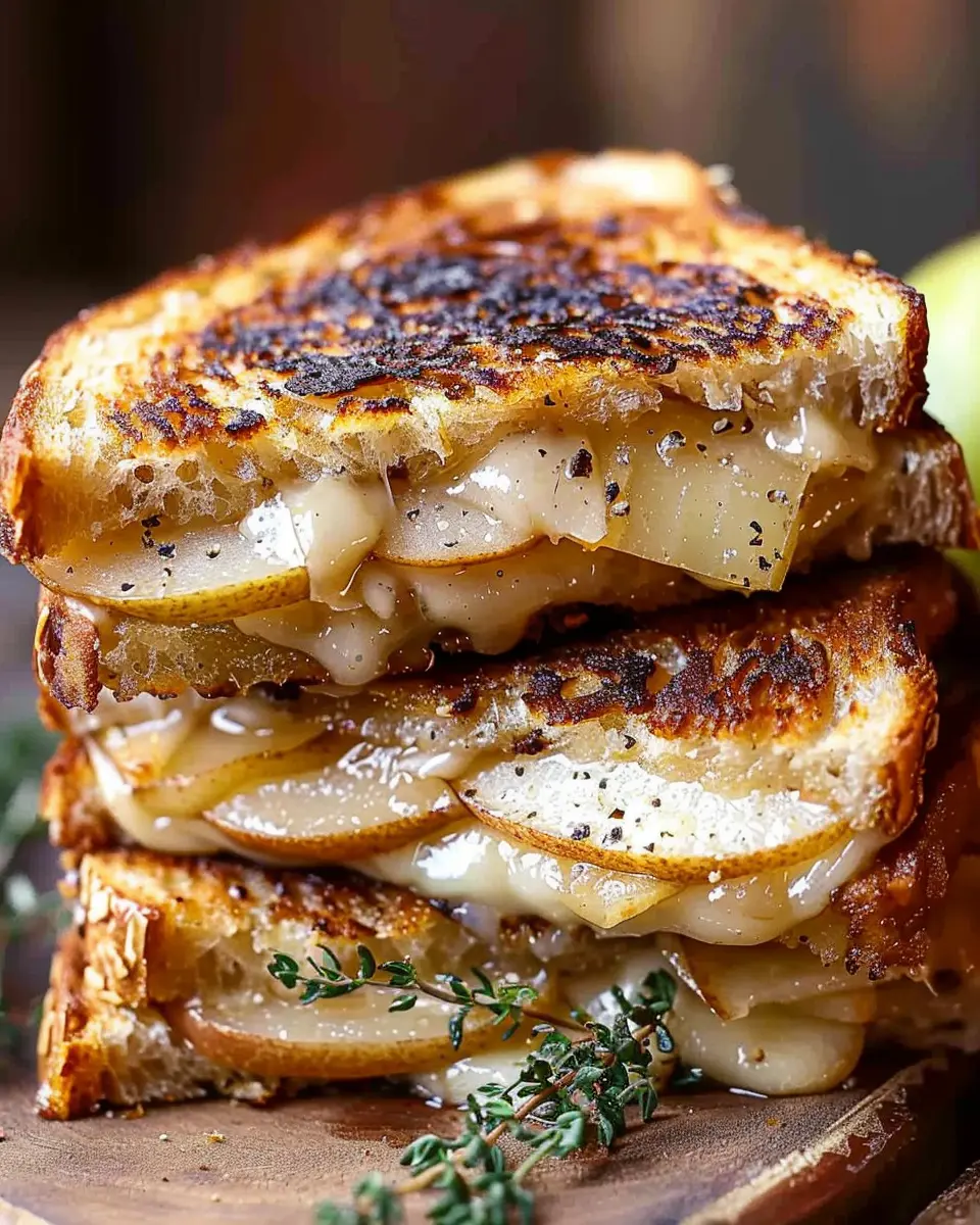 Pear Apple Grilled Cheese with Turkey Bacon: An Indulgent Twist