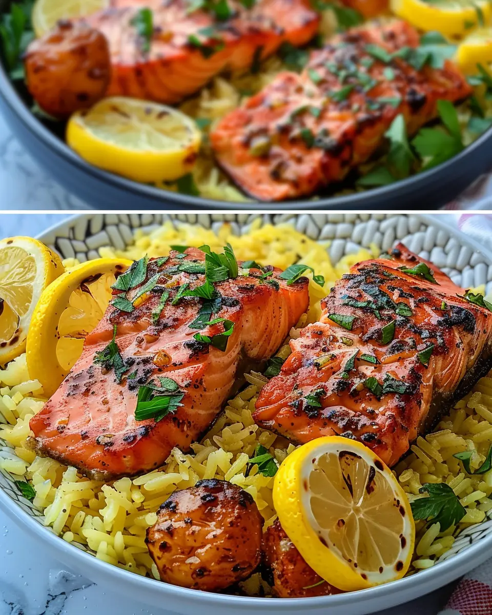 Mediterranean Salmon Lemon Rice: Easy, Flavorful Comfort Dish