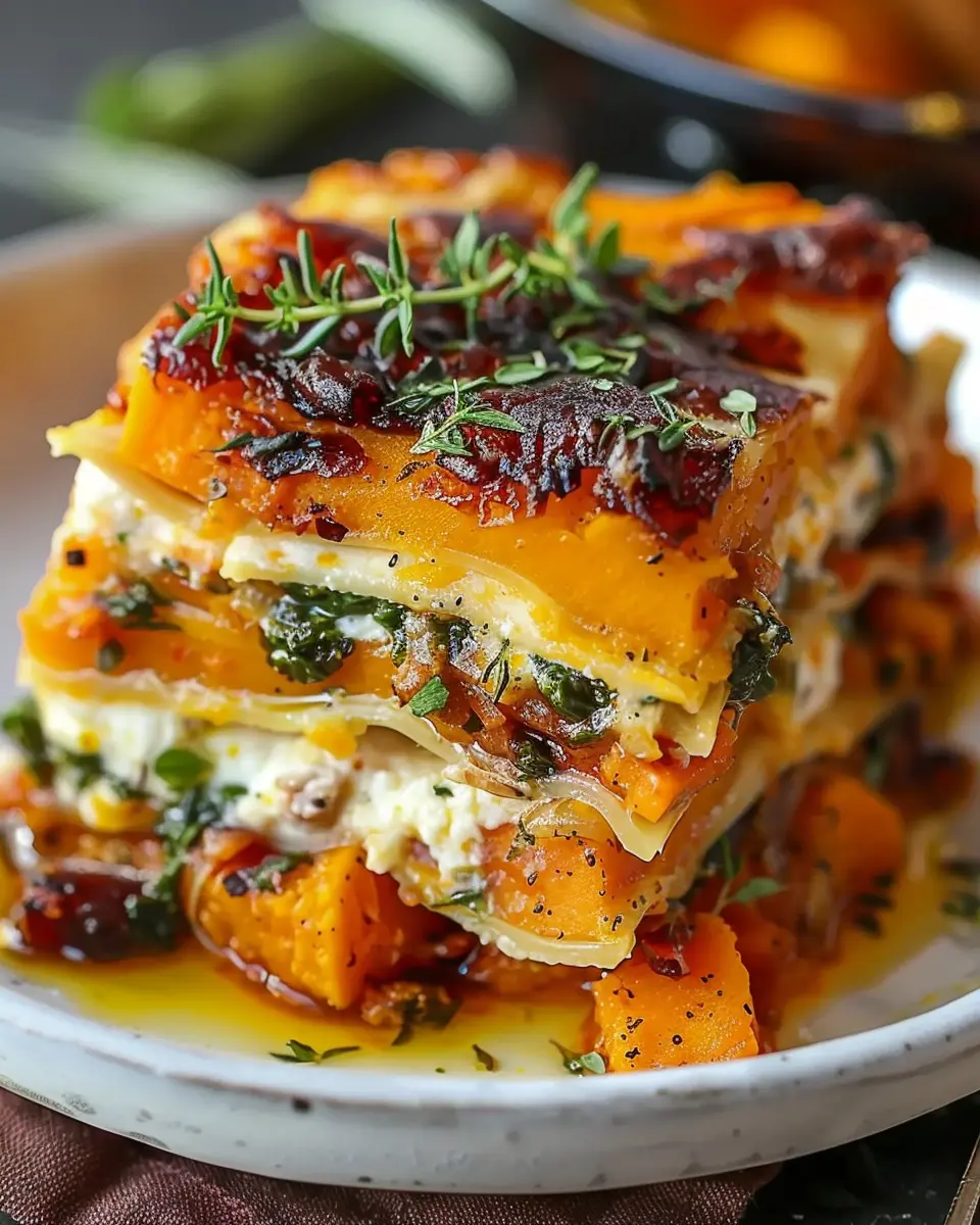 Layered Sweet Potato Butternut Squash Carrot Lasagna Delight