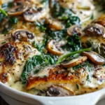 Healthy Spinach Mushroom Chicken Bake