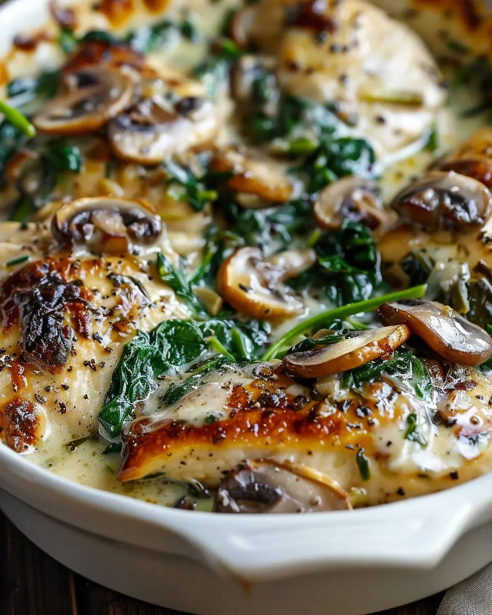 Healthy Spinach Mushroom Chicken Bake: A Delicious Guilt-Free Delight