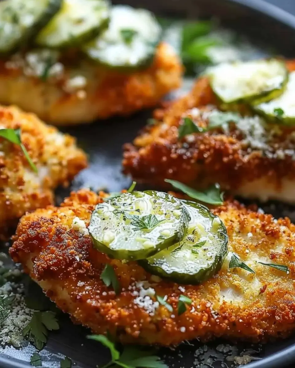 Crispy Dill Pickle Parmesan Chicken with Turkey Bacon Delight