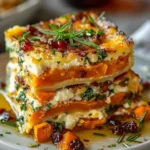 Layered Sweet Potato Butternut Squash Carrot Lasagna