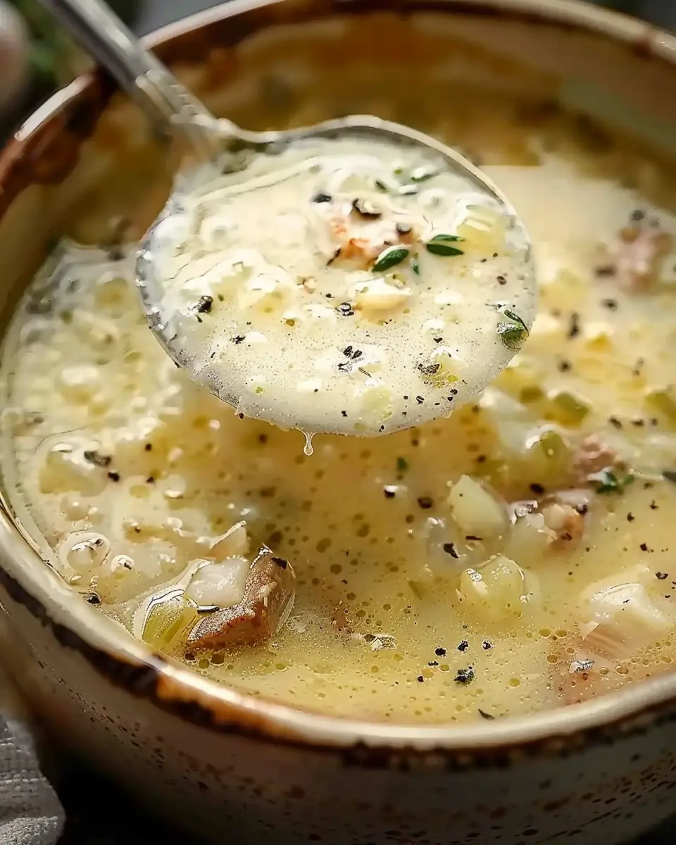 Traditional Country French Style Garlic Soup with Turkey Bacon Bliss