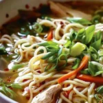 Aromatic Ginger Scallion Chicken Noodle Soup