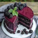 Decadent Blackberry Velvet Gothic Cake