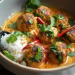 Thai Chicken Meatballs in Coconut Curry