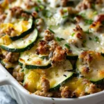 Savory Ground Turkey Zucchini Casserole