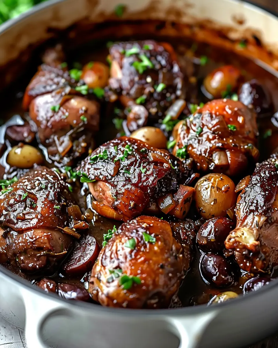 Julia Child’s Coq au Vin Recipe Reimagined with Turkey Bacon and Chicken Ham