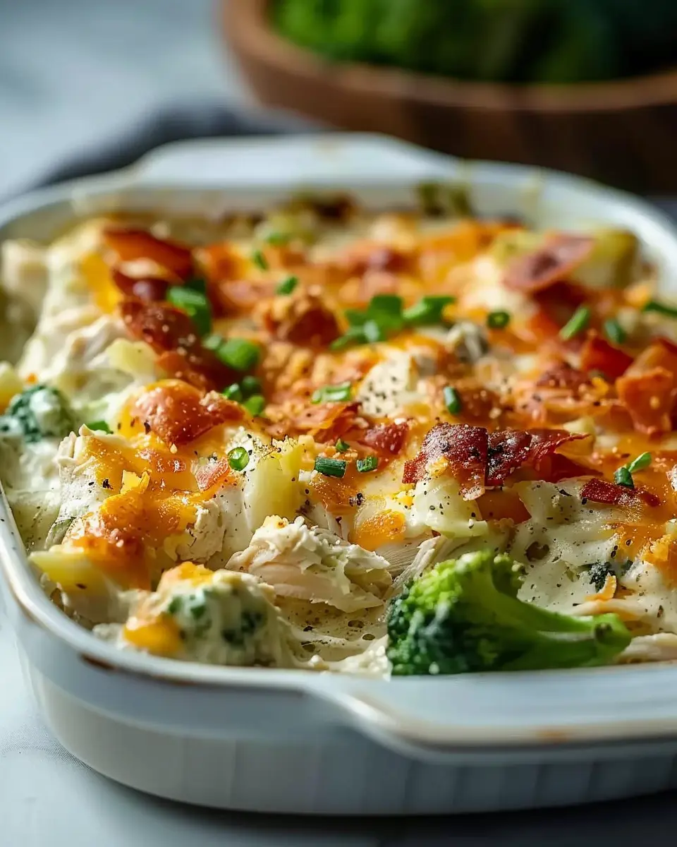 Creamy Low Carb Chicken Casserole with Turkey Bacon Delight