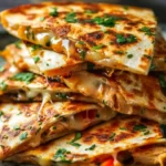 Cheesy Hot Honey Chicken Quesadillas