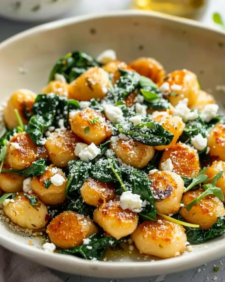 Crispy Gnocchi With Spinach And Feta: A Quick and Easy Delight