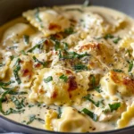 One-pot creamy chicken ravioli