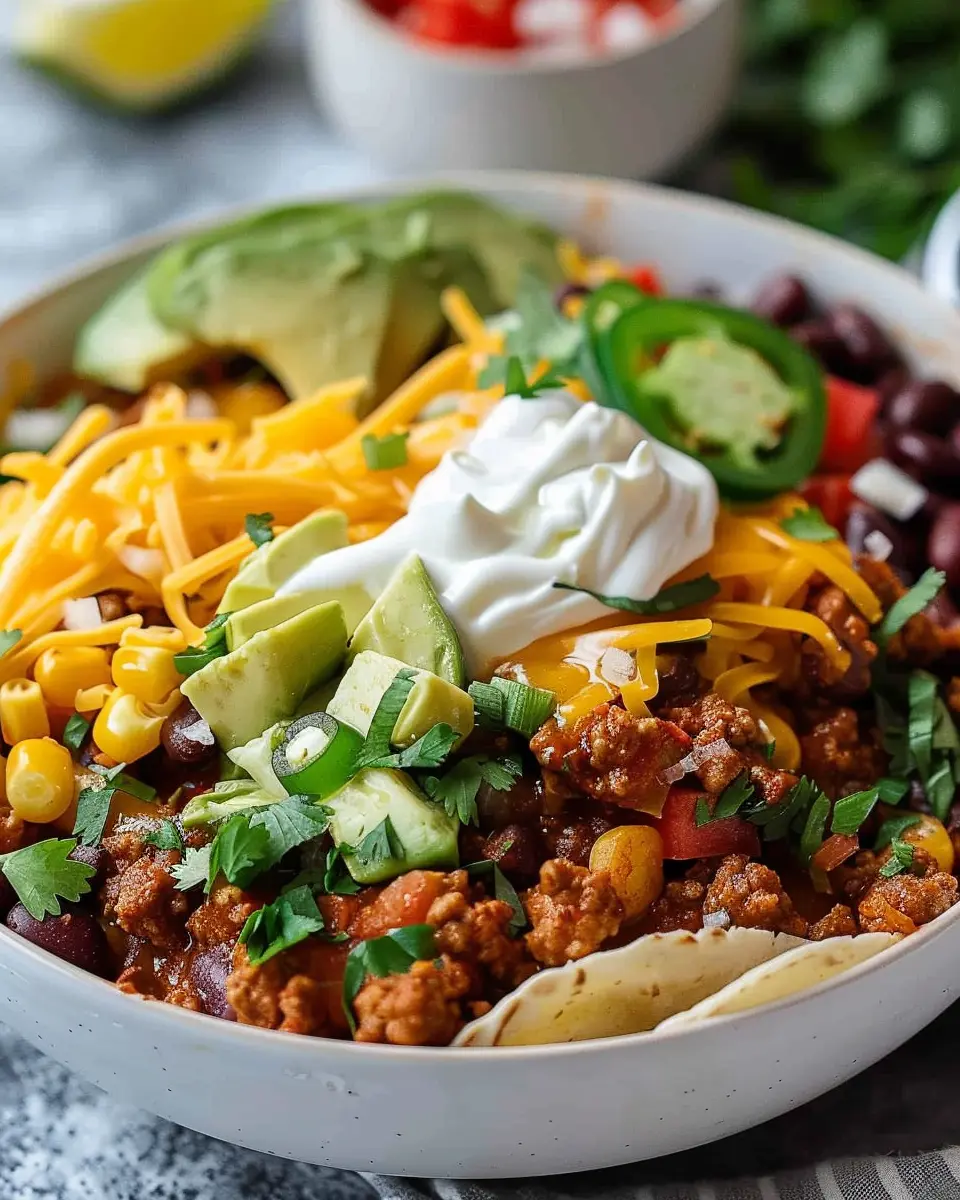 Loaded Potato Taco Bowl: A Healthy Indulgence with Turkey Bacon