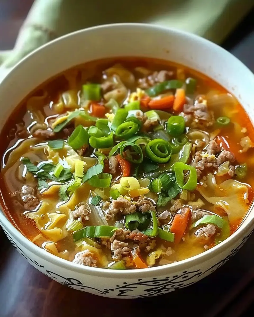 Cozy One-Pot Egg Roll Soup: Easy Comfort Food with Turkey Bacon