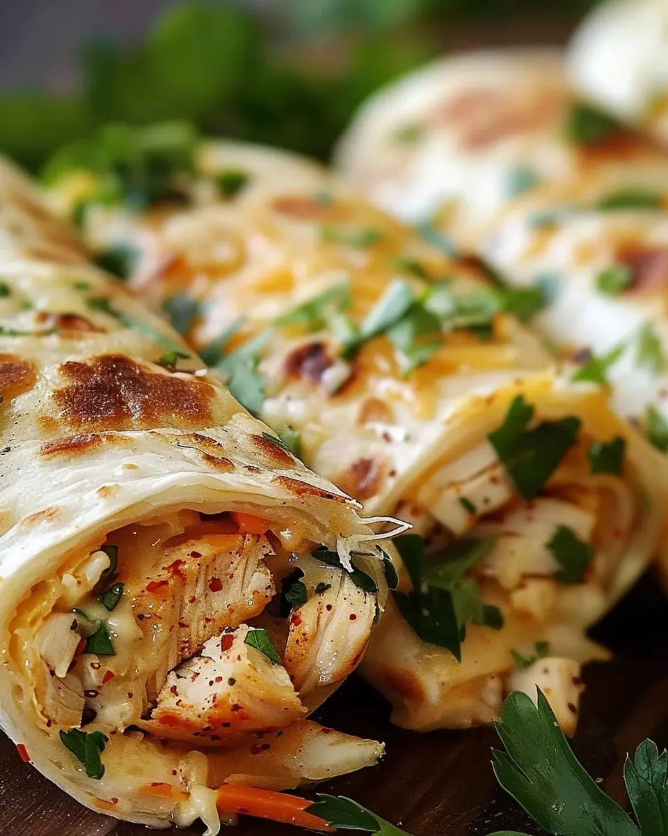 Cheesy Chicken Garlic Wraps: Easy Comfort Food Delight