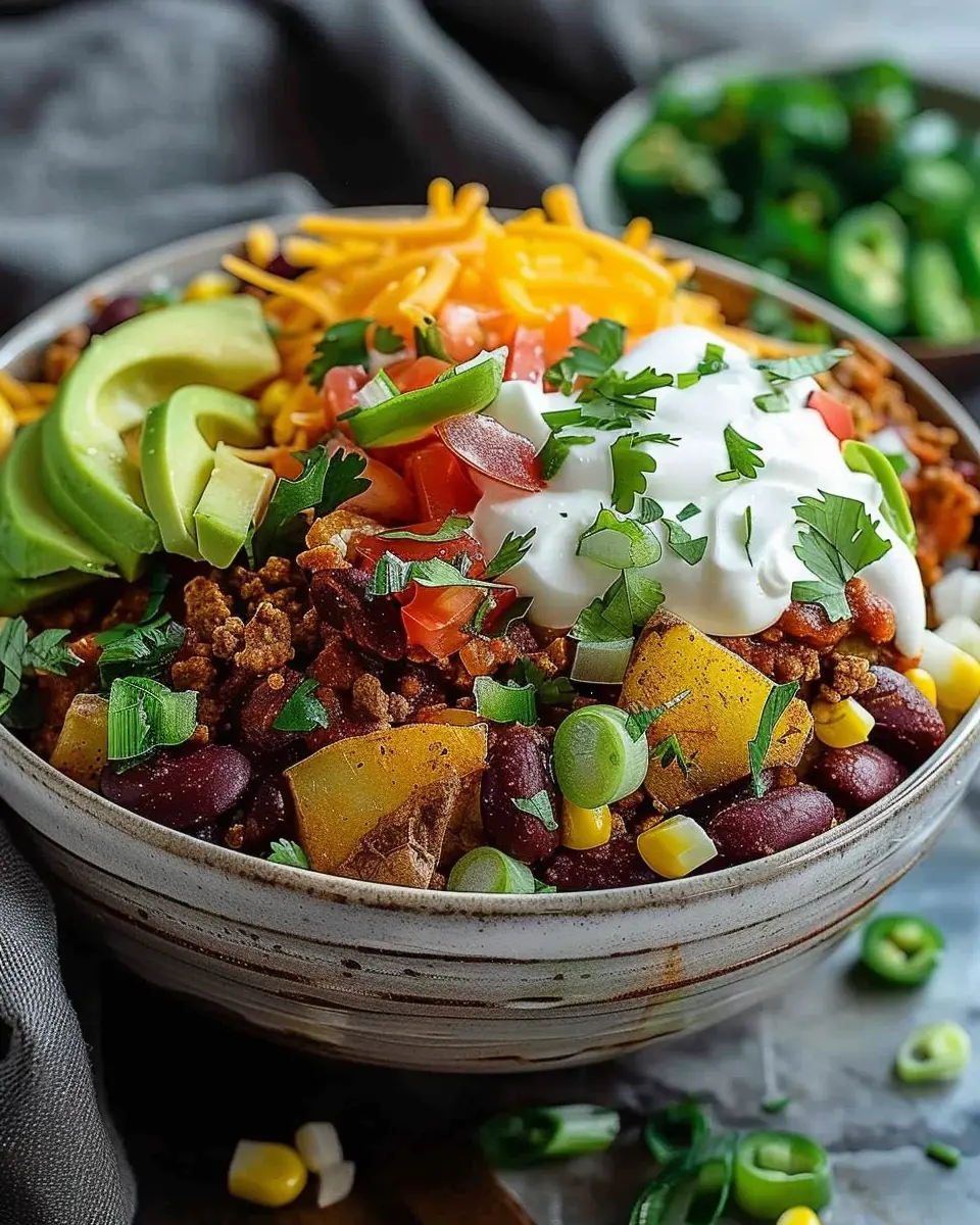 Loaded Potato Taco Bowl: A Delicious Twist with Turkey Bacon