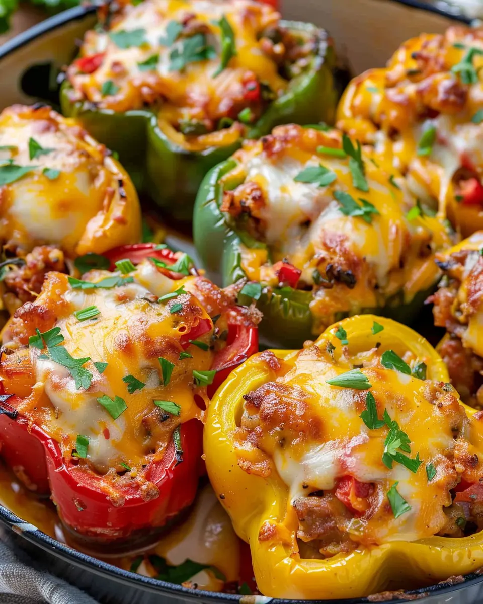 Easy Stuffed Bell Peppers: Delicious Turkey Bacon & Chicken Ham Twist